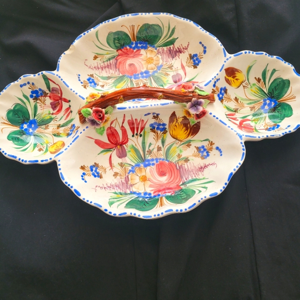 Antique Italian Serving Dish, 4 sections